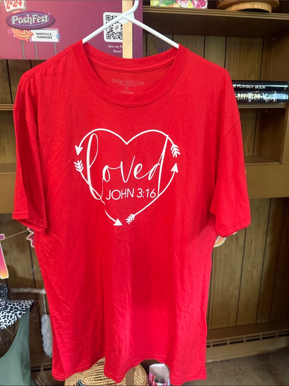 "Loved John 3:16" Short Sleeve Tee - Red